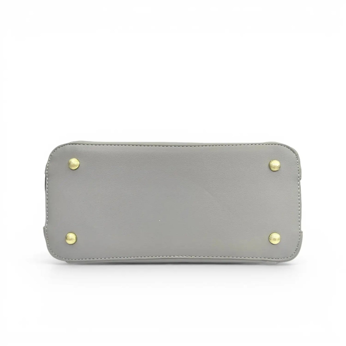 Gray Embroidered Crossbody Bag | PU Leather Tote with Lotus & Cloud Pattern