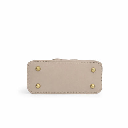 Beige PU Leather Vintage Floral Embroidered Crossbody Handbag with Decorative Silk Scarf