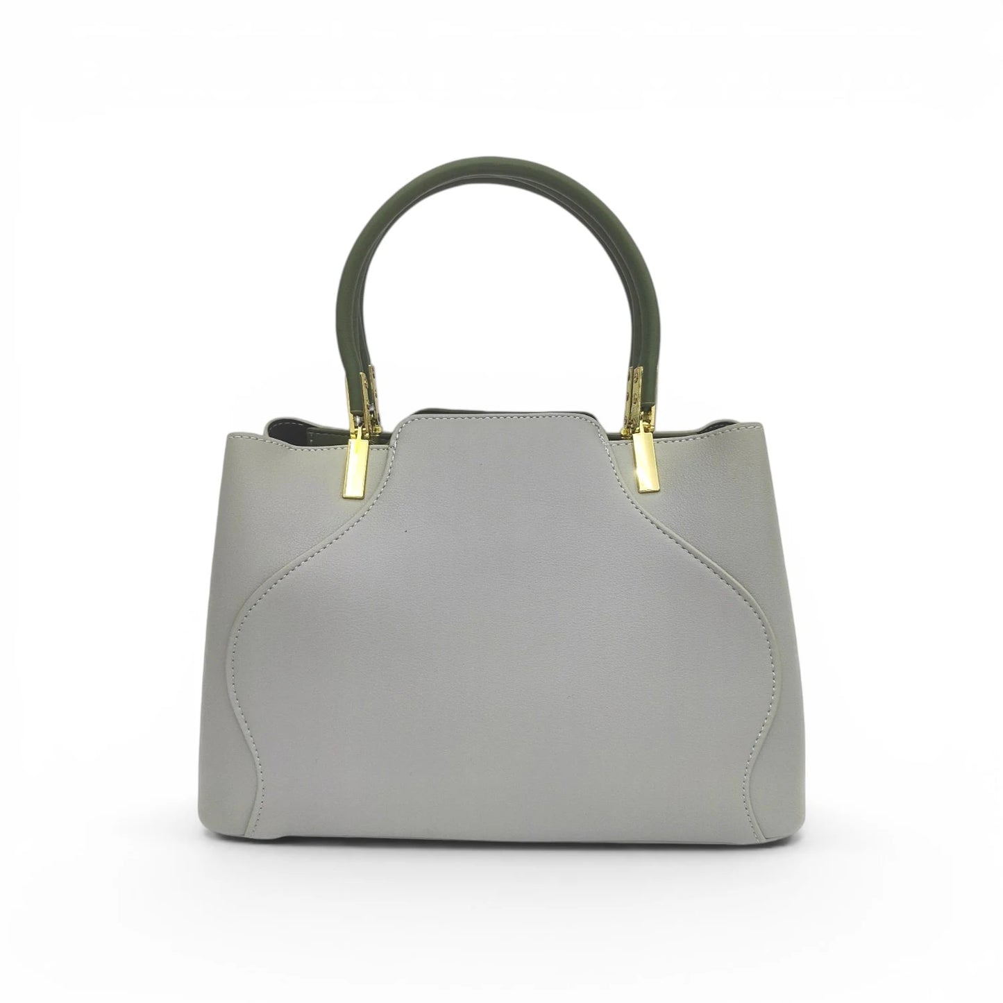 Gray Embroidered Crossbody Bag | PU Leather Tote with Lotus & Cloud Pattern