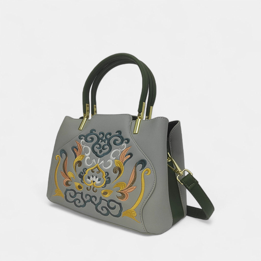 Chinese-vintage-interlock-branch-lotus-embroidered-crossbody-bag-PU-leather-right-front