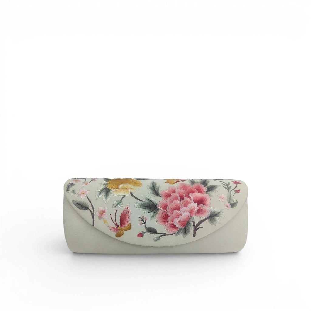 Mulberry Silk Su Embroidery Peony & Butterfly Evening Clutch