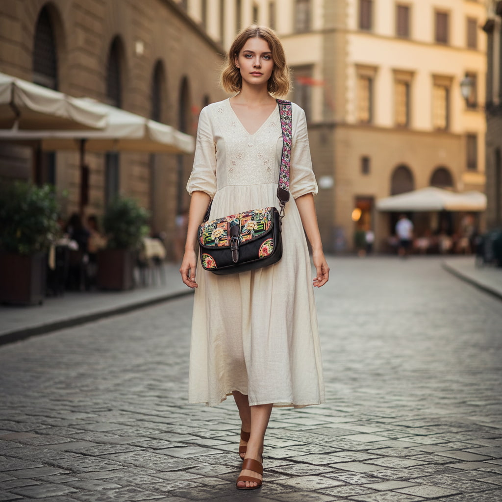 black-vintage-floral-embroidered-crossbody-bag-PU-leather-model-image