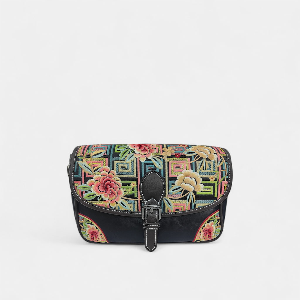 black-vintage-floral-embroidered-crossbody-bag-PU-leather