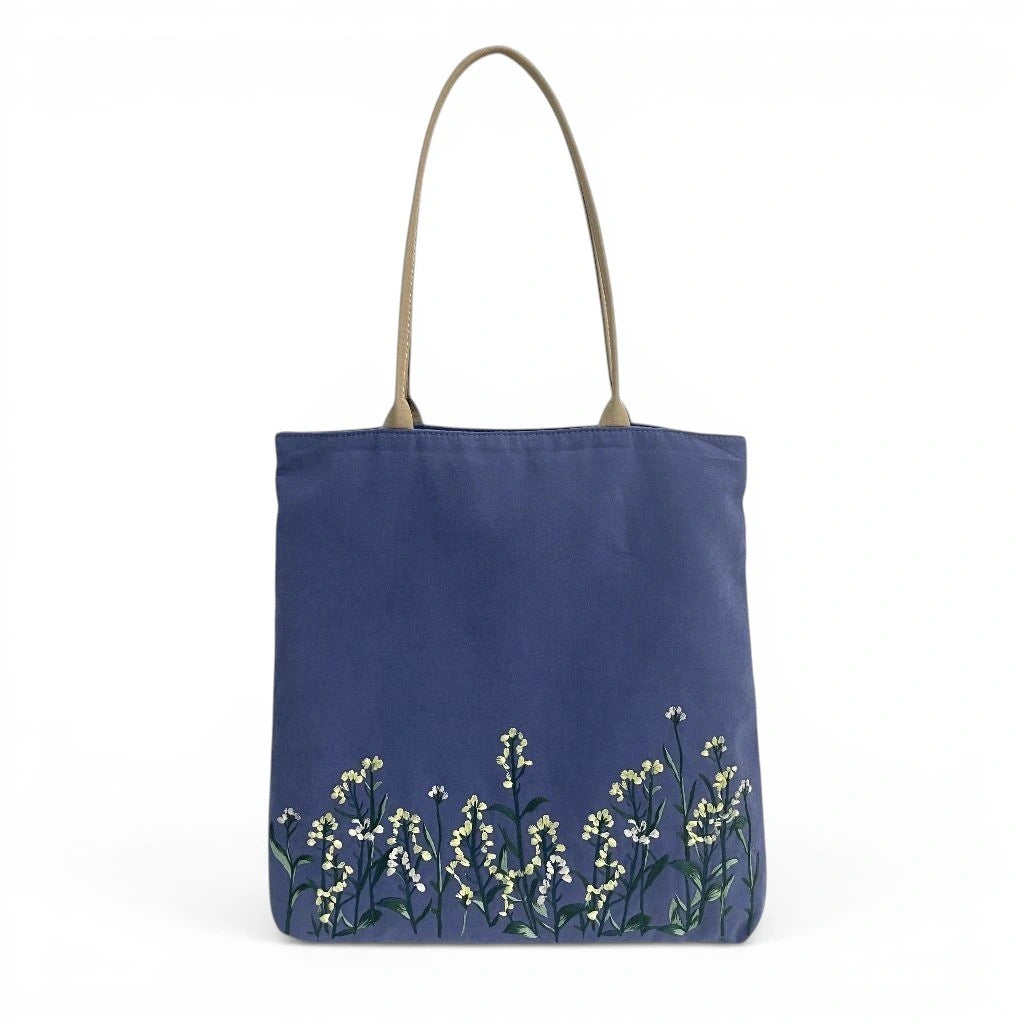 Wildflower Embroidered Canvas Tote Bag