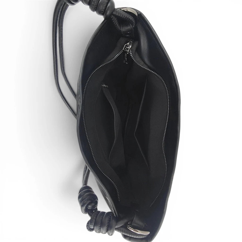 Black Crabapple Blossom Embroidered Waterproof Oxford Tote Bag
