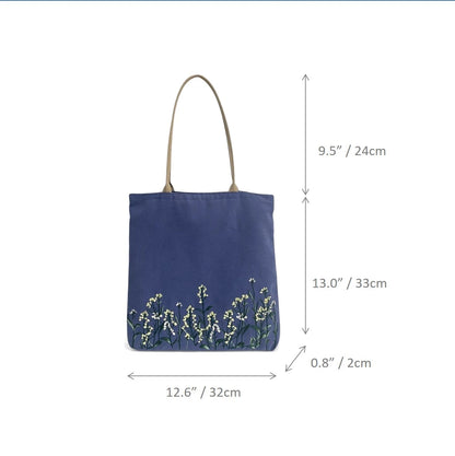 Wildflower Embroidered Canvas Tote Bag