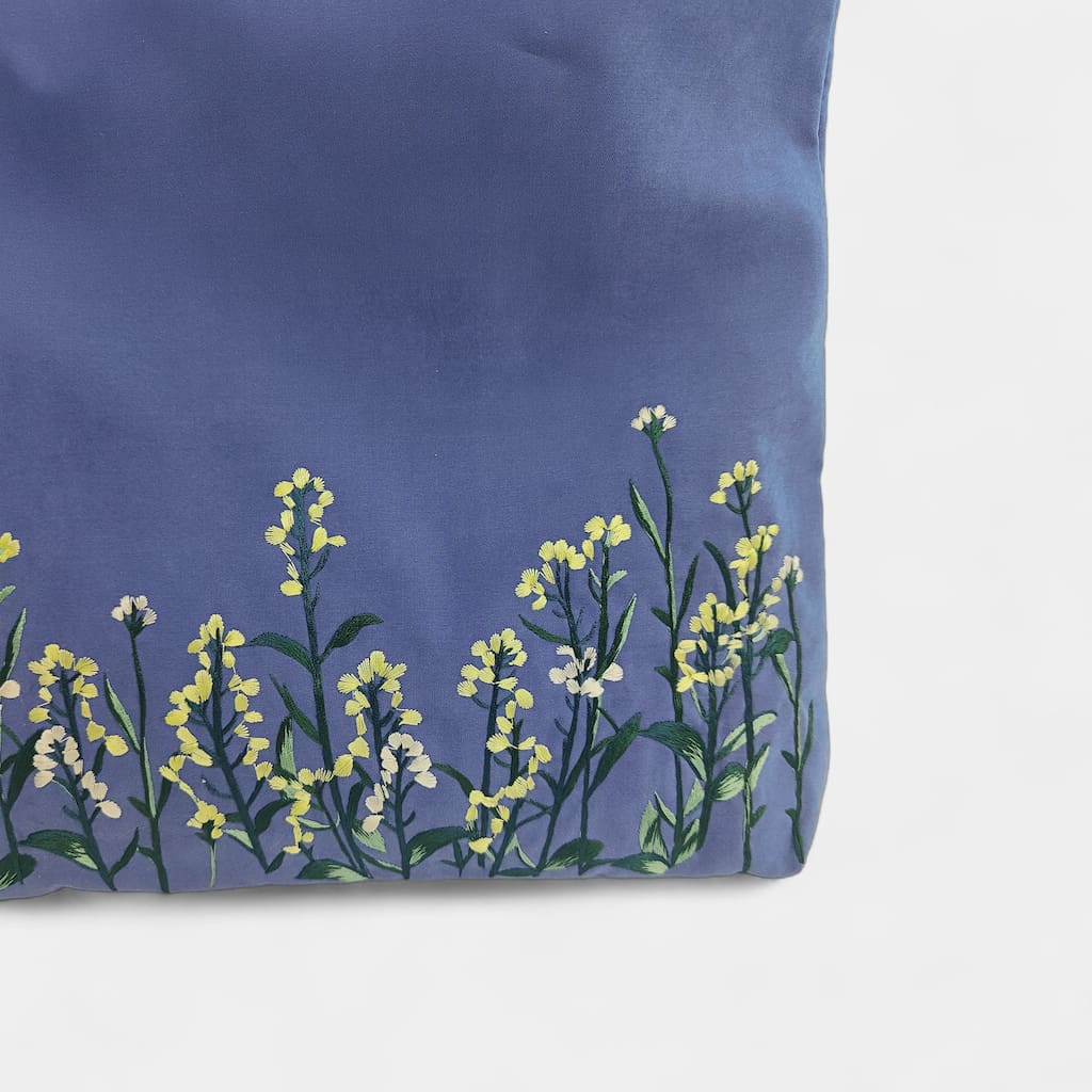 Floral Embroidered Canvas Tote Bag