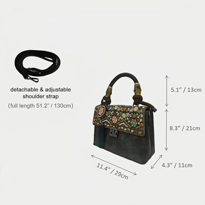 floral-embroidered-message-bag-PU-leather-with-top-handle-and-tassels-dimension