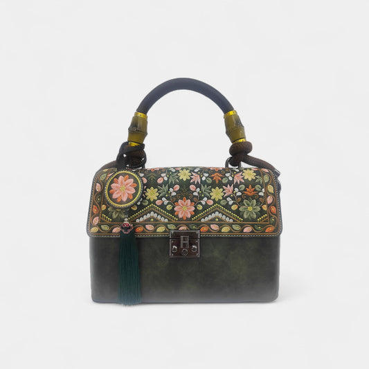 floral-embroidered-message-bag-PU-leather-with-top-handle-and-tassels