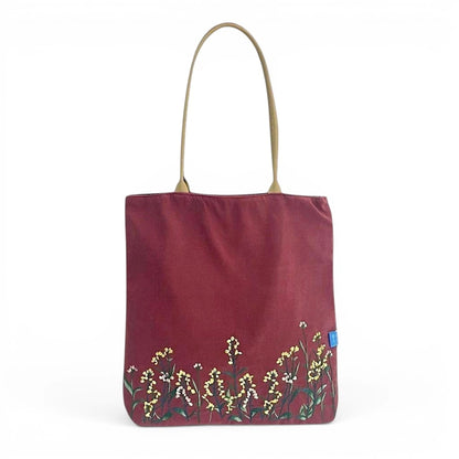 Wildflower Embroidered Canvas Tote Bag