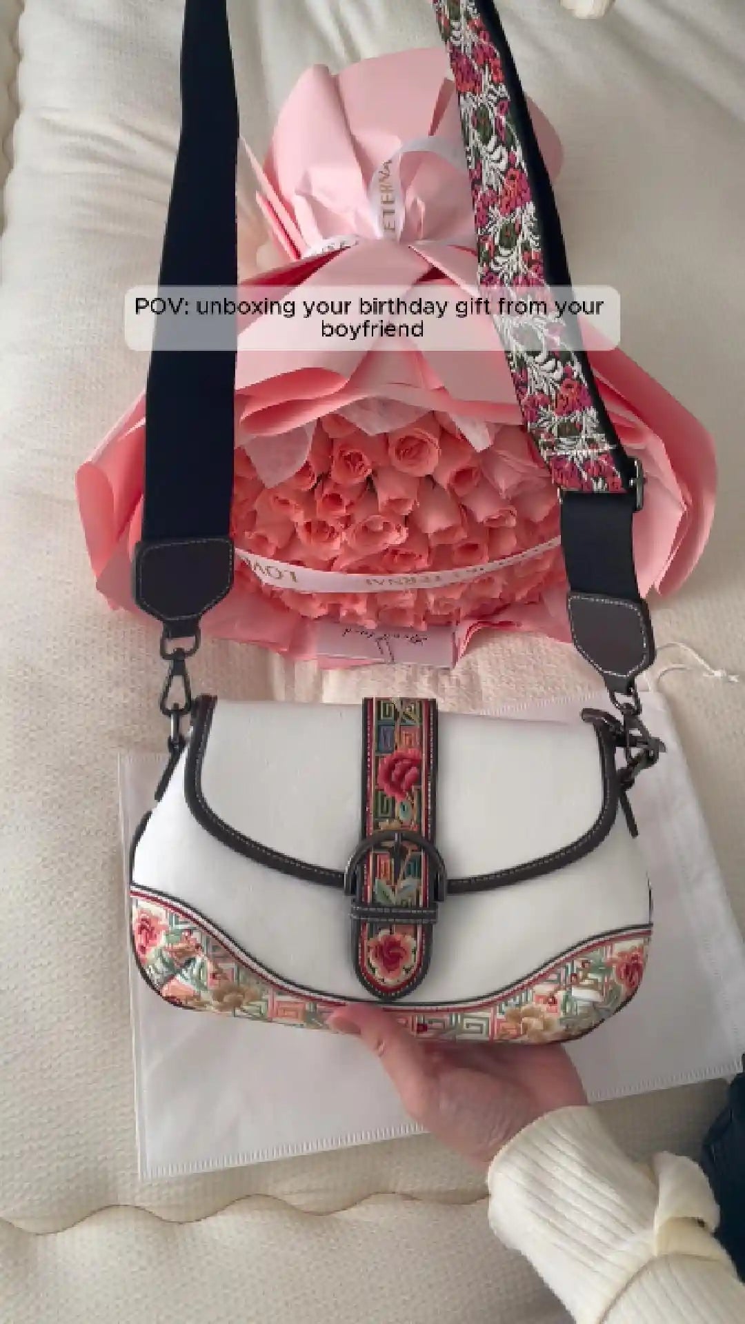 Load video: showcase an embroidered crossbody bag