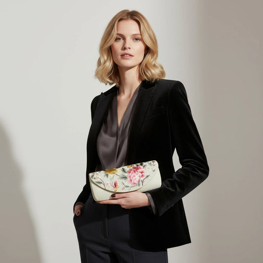 Mulberry Silk Su Embroidery Peony & Butterfly Evening Clutch
