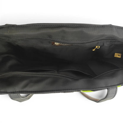 Black Nylon Tote with Ethnic Floral & Butterfly Embroidery