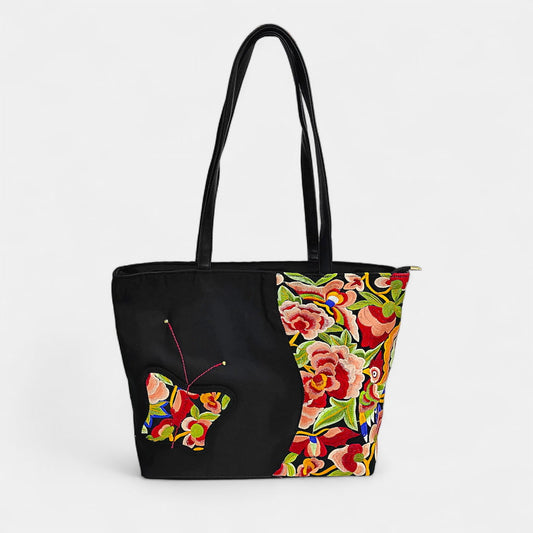 vintage-embroidered-nylon-tote-bag-with-floral-and-butterfly-pattern