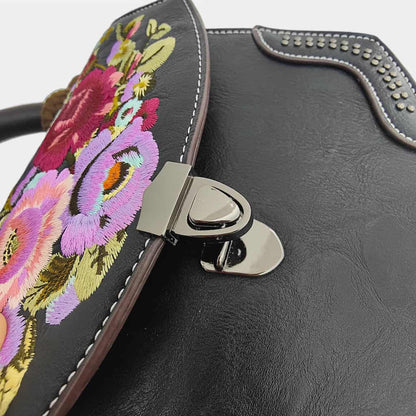vintage-floral-embroidered-PU-leather-saddle-bag-with-top-handle-closure-detail