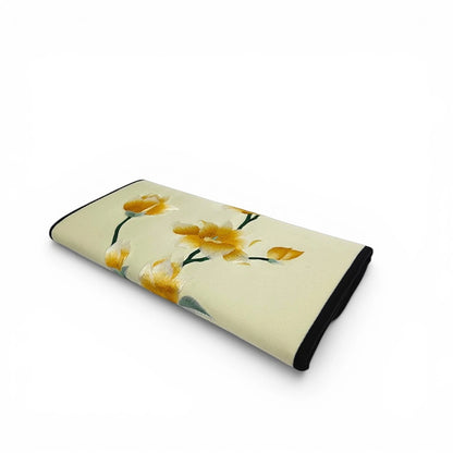 Mulberry Silk Su Embroidery Long Wallet | Magnolia Flower (Yulan) Design