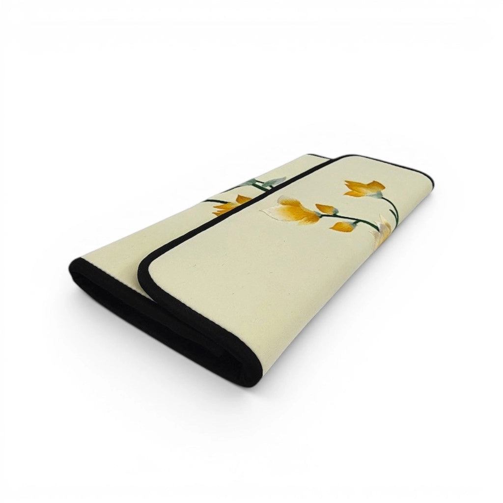 Mulberry Silk Su Embroidery Long Wallet | Magnolia Flower (Yulan) Design