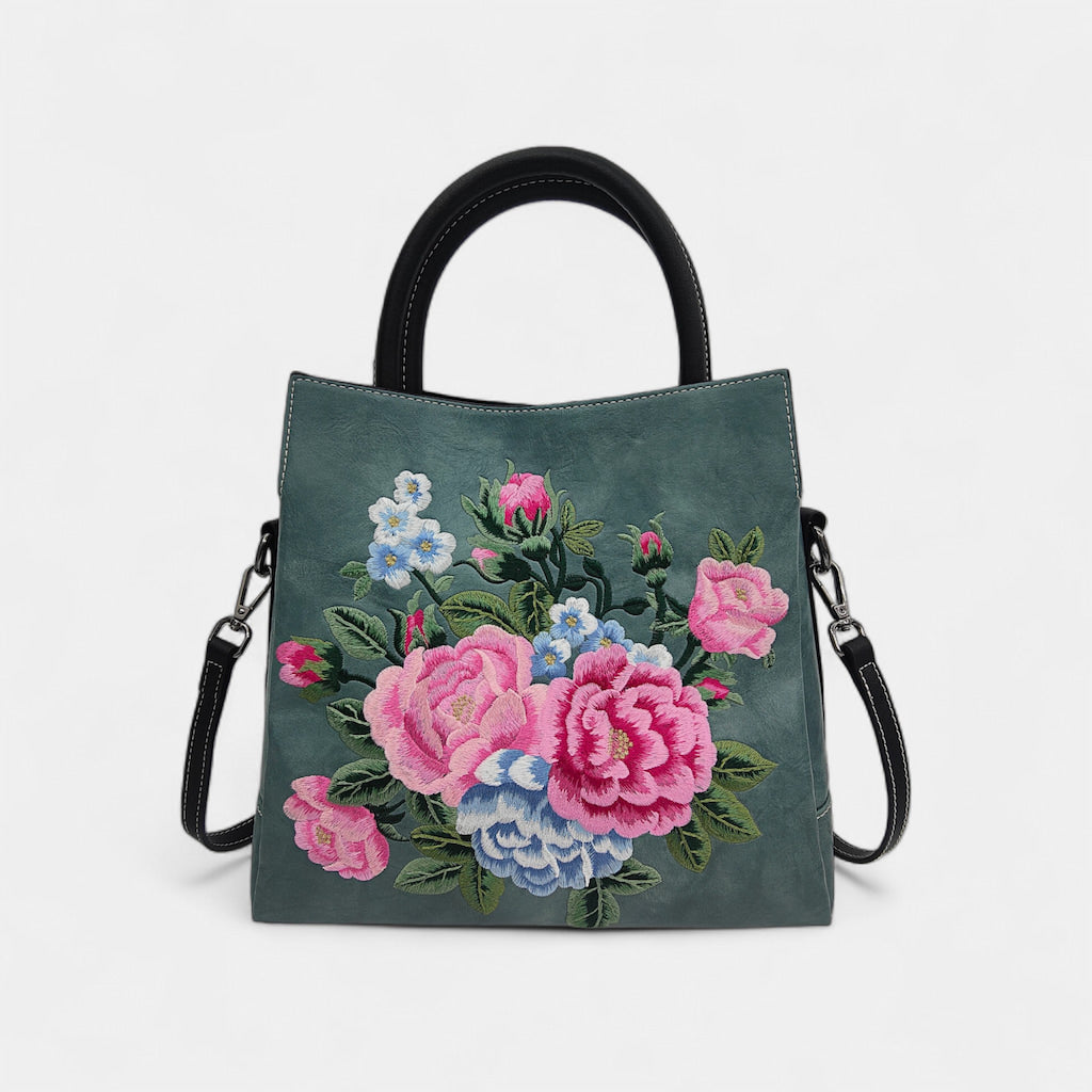 vintage-peony-embroidered-tote-bag-pu-leather-front