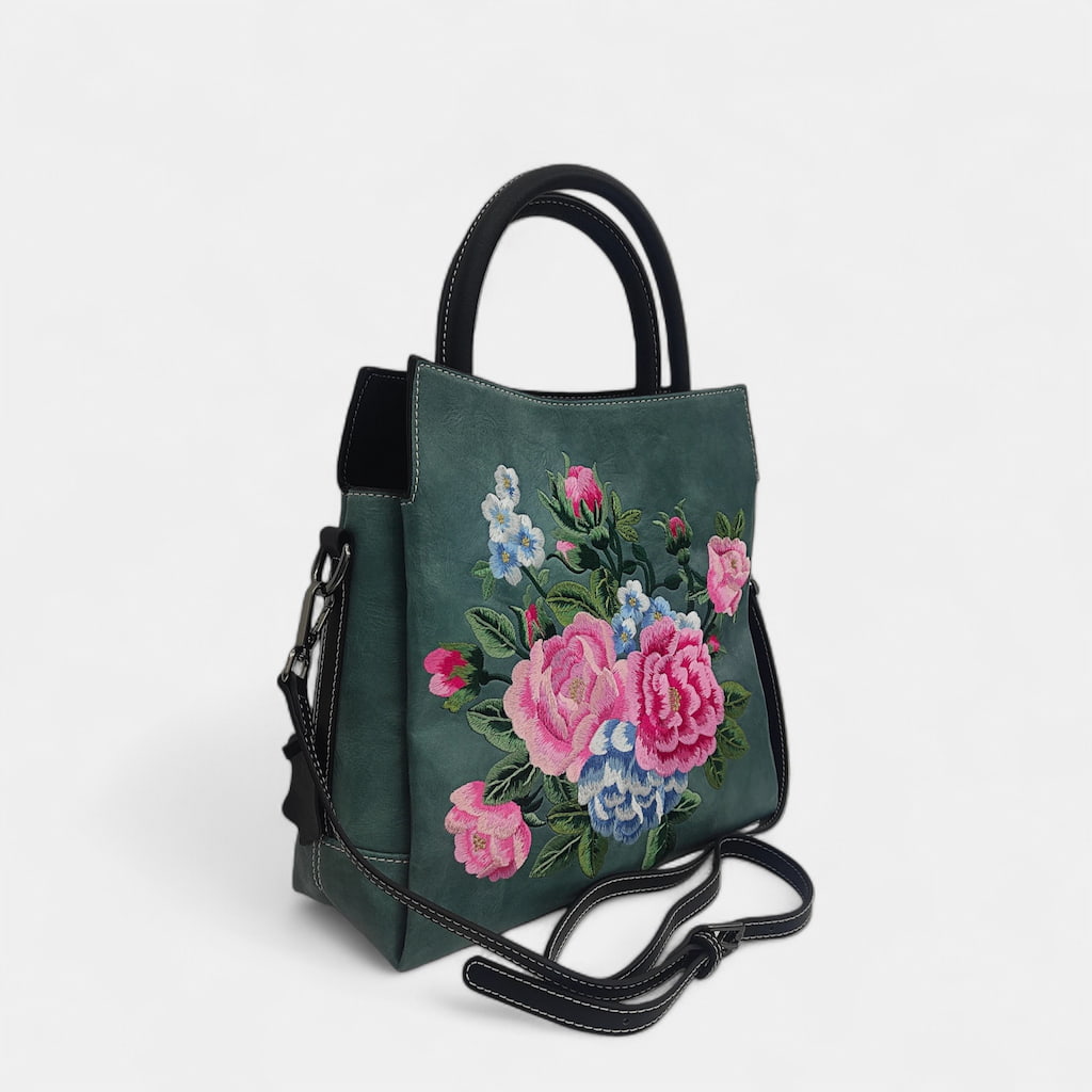 vintage-peony-embroidered-tote-bag-pu-leather-left-front