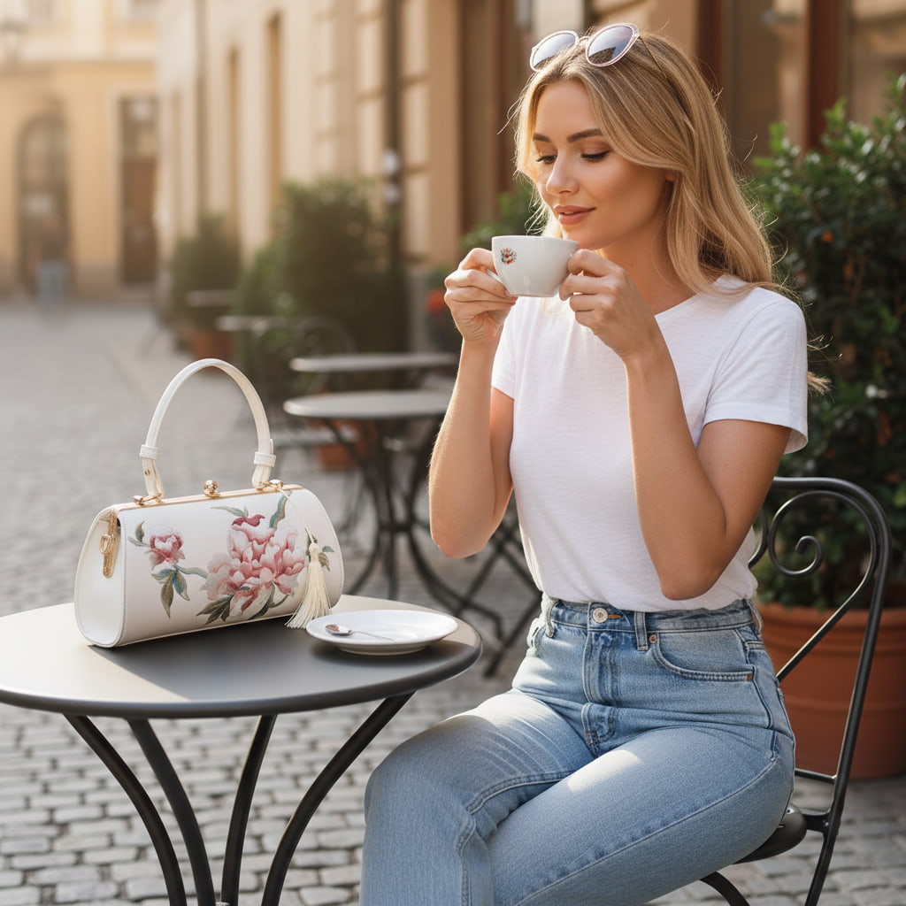 vintage-peony-embroidered-women-barrel-bag-with-tassels-model-image